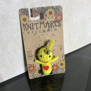 KNITMARES KEYCHAIN yellow Chick Chicken with heart chick Key Chain New